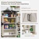Premium Rustic Wood Pantry Cabinet – Bespoke Farmhouse Storage Solution with Adjustable Shelves & Magnetic Doors