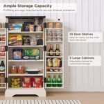 Premium Rustic Wood Pantry Cabinet – Bespoke Farmhouse Storage Solution with Adjustable Shelves & Magnetic Doors