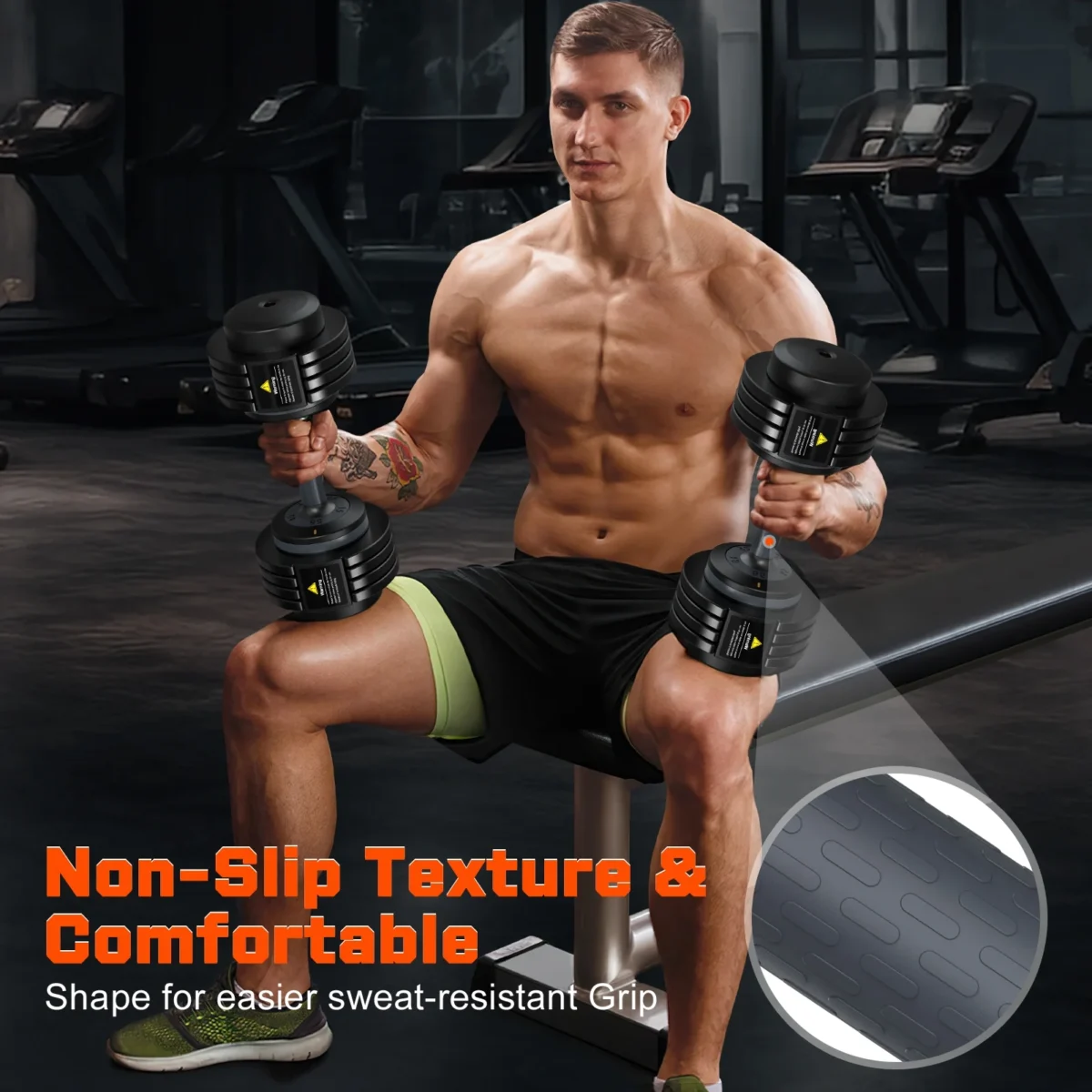 GIKPAL 110(55lb*2) 5 in 1 Adjustable Dumbbell 55LB set of 2 Adjustable Free Weights Plates