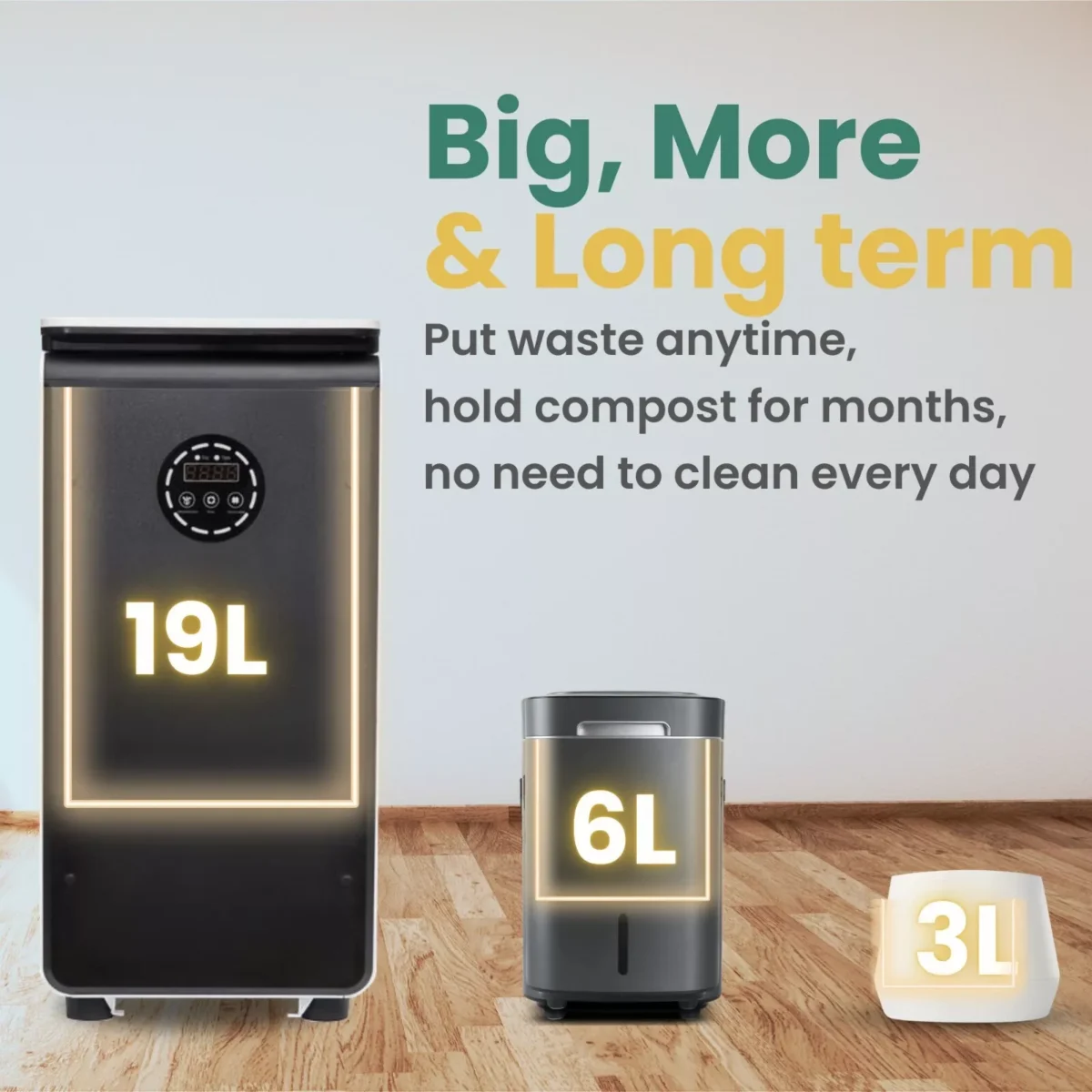 Revolutionary GEME 19L Electric Composter – Real Composting, Silent & Odorless, No Filter Replacement, 95% Waste Reduction