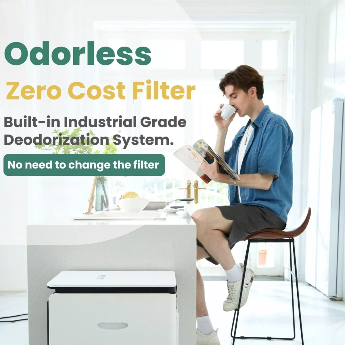 Revolutionary GEME 19L Electric Composter – Real Composting, Silent & Odorless, No Filter Replacement, 95% Waste Reduction