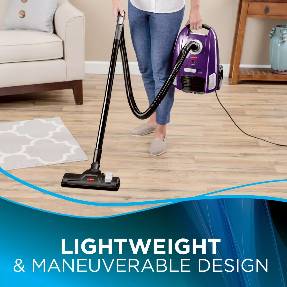 Bissell Zing Bagged Lightweight Portable Multisurface Canister Vacuum Cleaner
