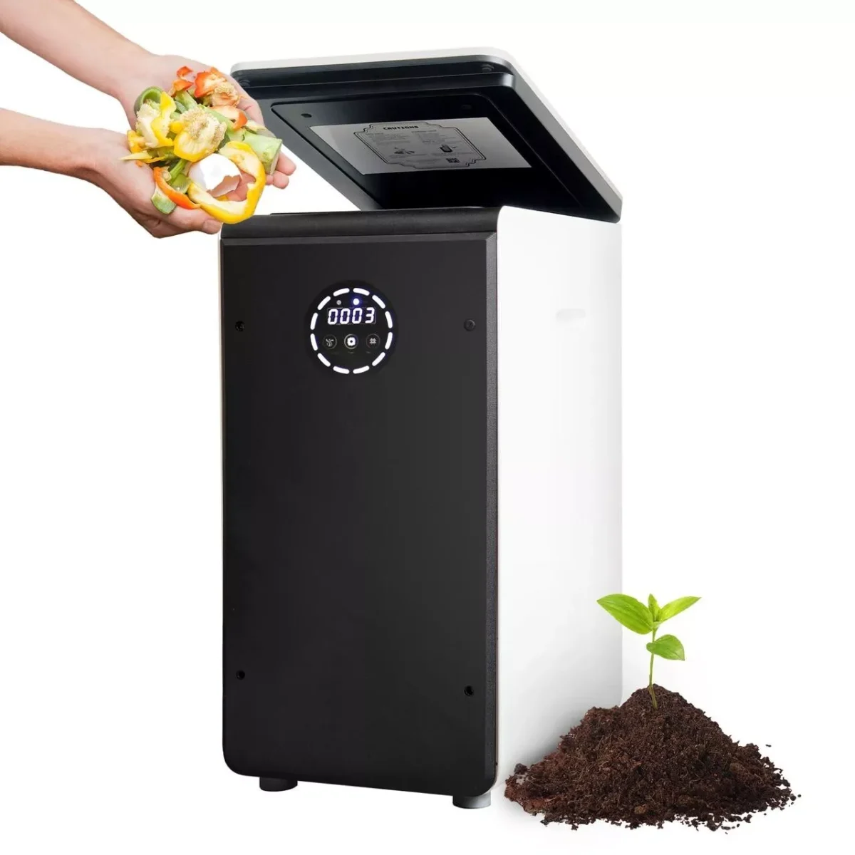 Revolutionary GEME 19L Electric Composter – Real Composting, Silent & Odorless, No Filter Replacement, 95% Waste Reduction