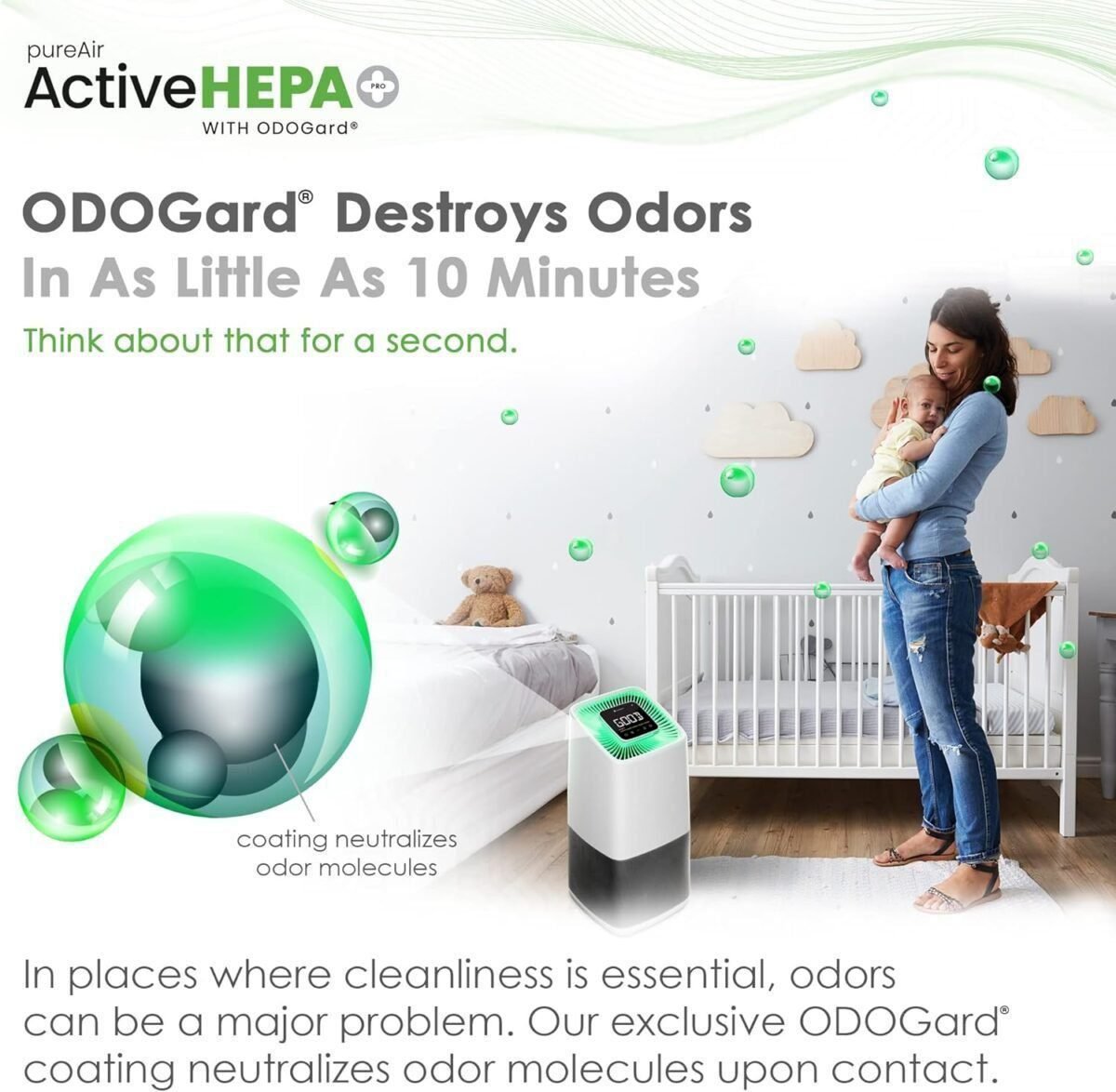 Greentech Environmental pureAir Active HEPA+ Pro with ODOGard - Odor Eliminator and Air Purifiers
