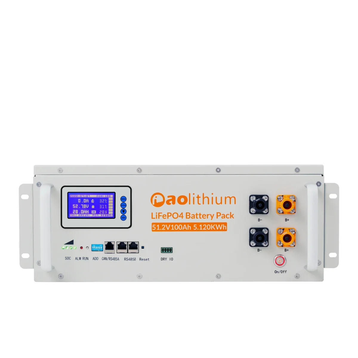 Aolithium 51.2v 100ah Server Rack Lithium LiFePO4 Battery 16S for Off Grid