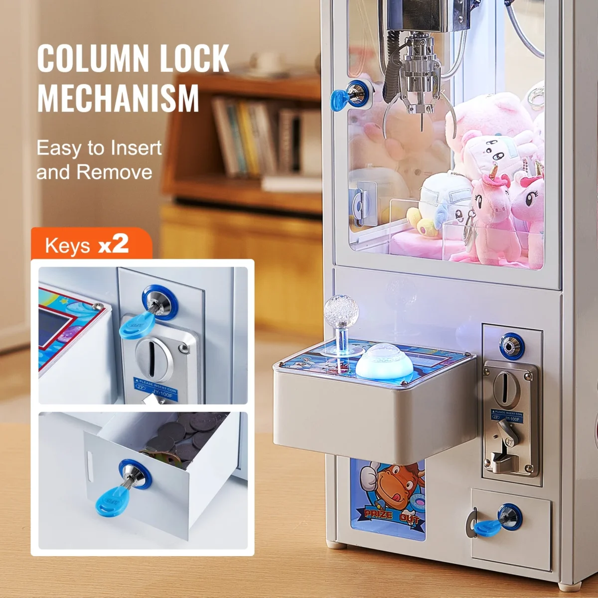 SKYSHALO Mini Claw Crane Machine 110V Metal Case Bar Candy Toy Catcher Shake-proof (3.7)