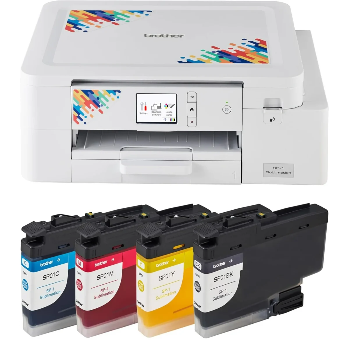 Brother Sublimation Printer and 4-Color Sublimation Ink Cartridge Set