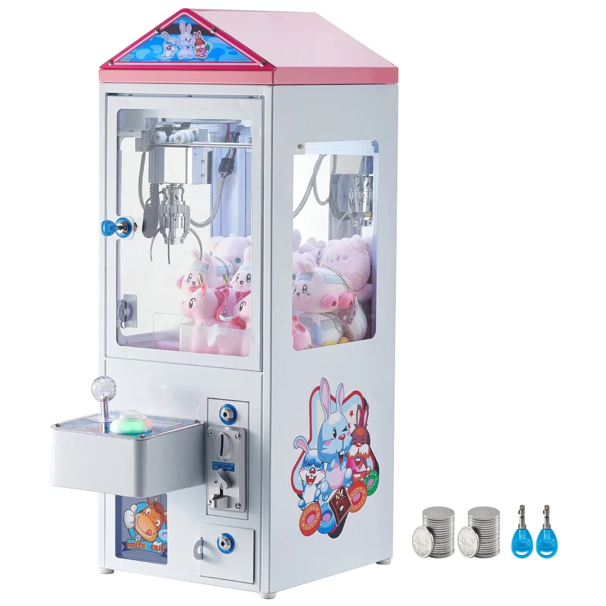 SKYSHALO Mini Claw Crane Machine 110V Metal Case Bar Candy Toy Catcher Shake-proof (3.7)