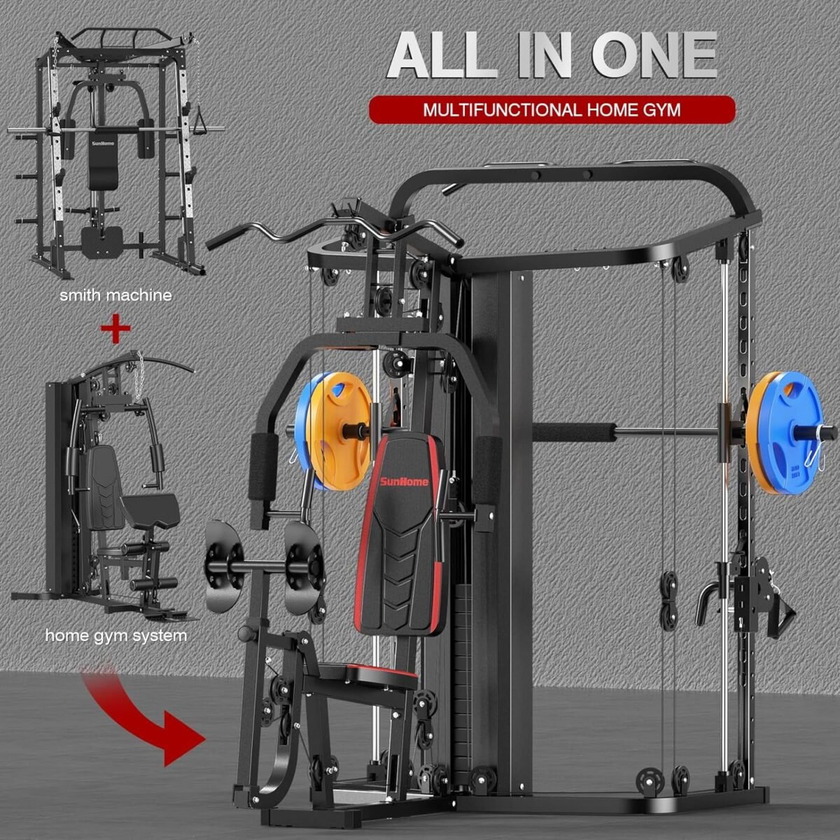 Sunhome Multifunction Home Gym System Smith Machine