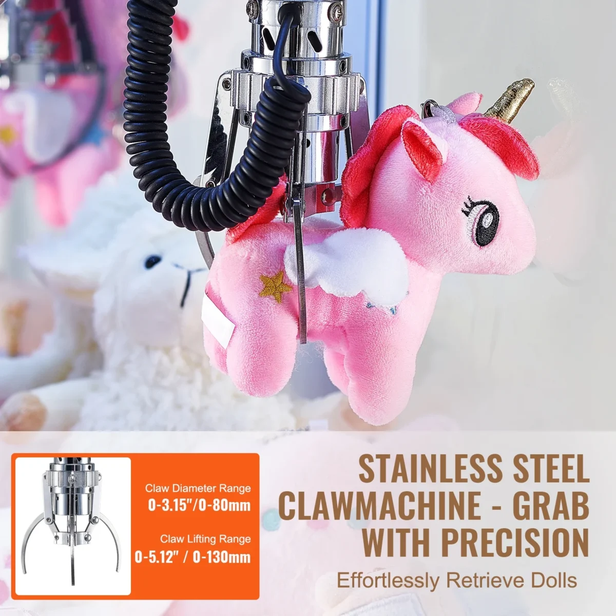 SKYSHALO Mini Claw Crane Machine 110V Metal Case Bar Candy Toy Catcher Shake-proof (3.7)