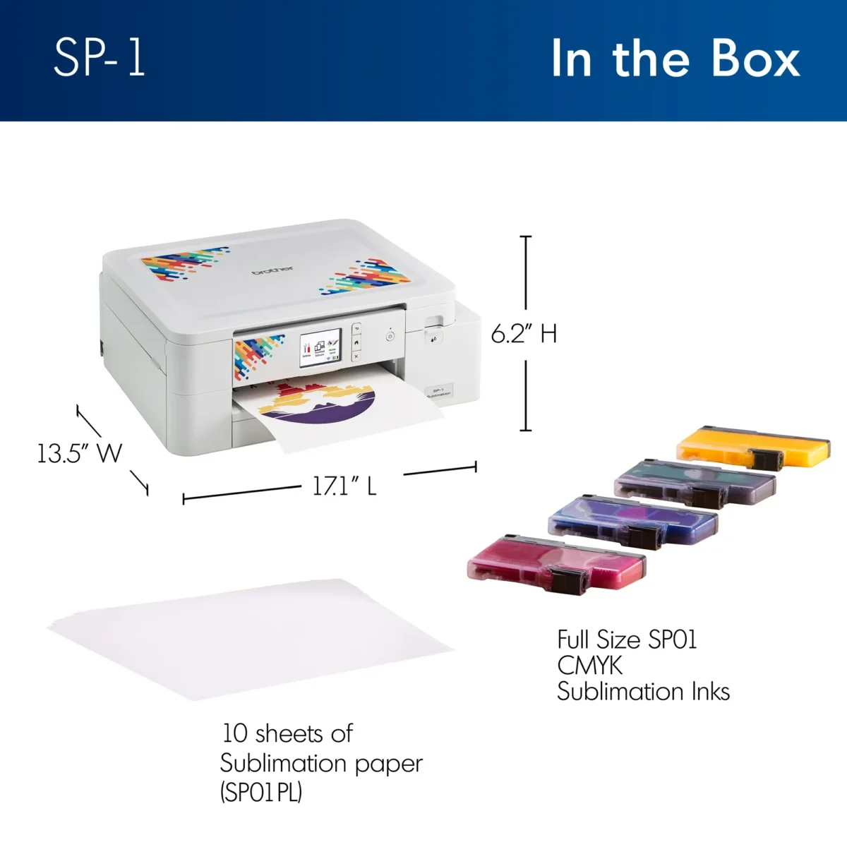 Brother Sublimation Printer and 4-Color Sublimation Ink Cartridge Set
