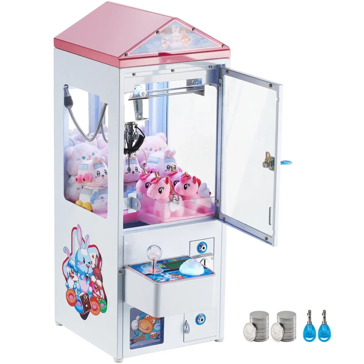 SKYSHALO Mini Claw Crane Machine 110V Metal Case Bar Candy Toy Catcher Shake-proof (3.7)