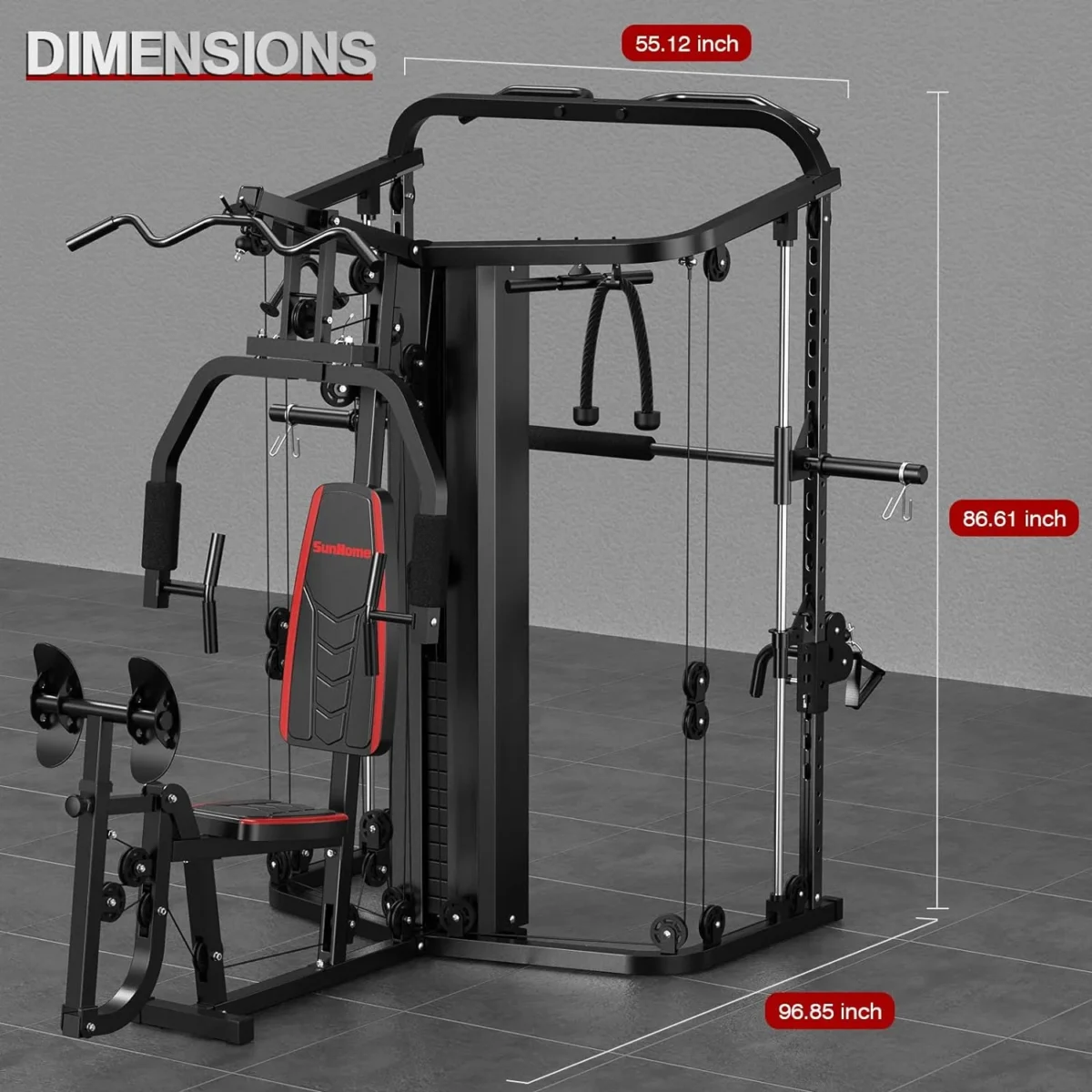 Sunhome Multifunction Home Gym System Smith Machine