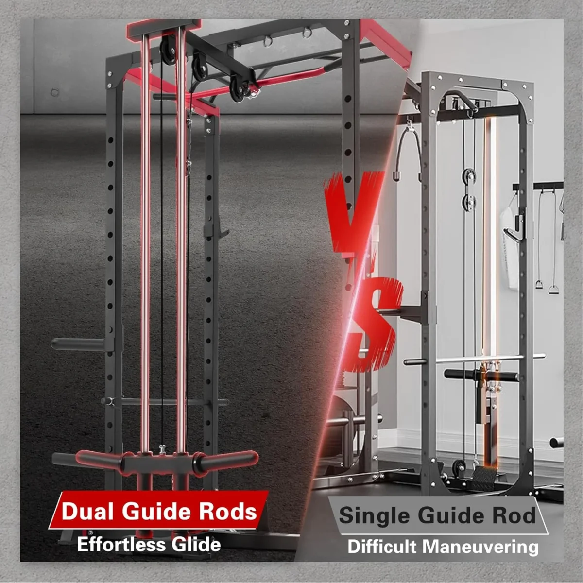 RitFit All-in-One Squat Rack for Home Gym, PPC02C Multi-Function 1000 LBS Capacity Power Cage