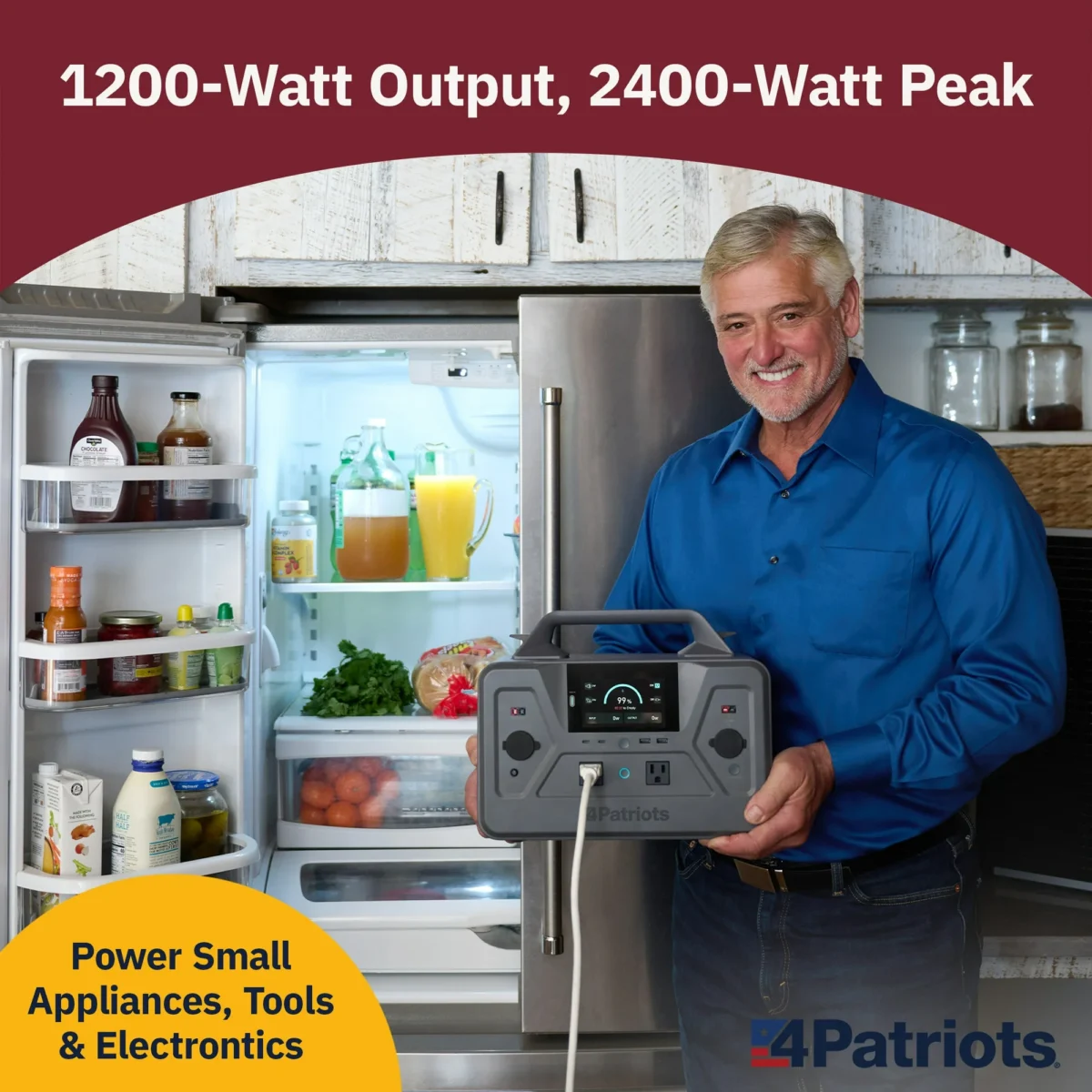 4Patriots Patriot Power Generator 1200 Silent, Fume-Free Solar Generator
