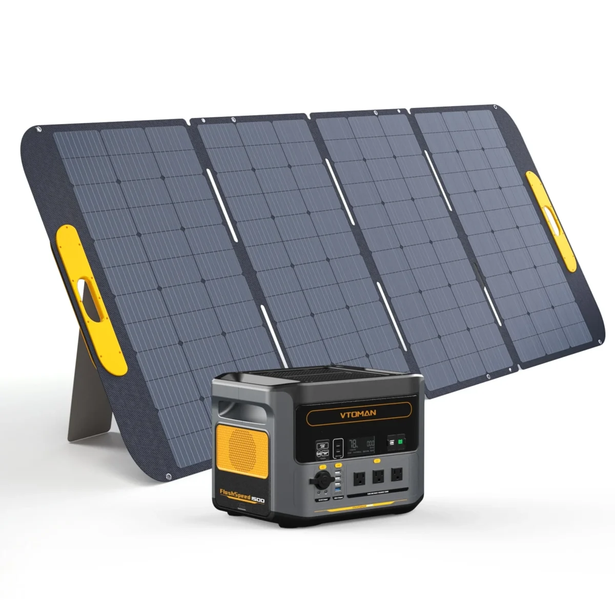 VTOMAN FlashSpeed 1500 Portable Power Station with Solar Panel 400W,Solar Generator Kit