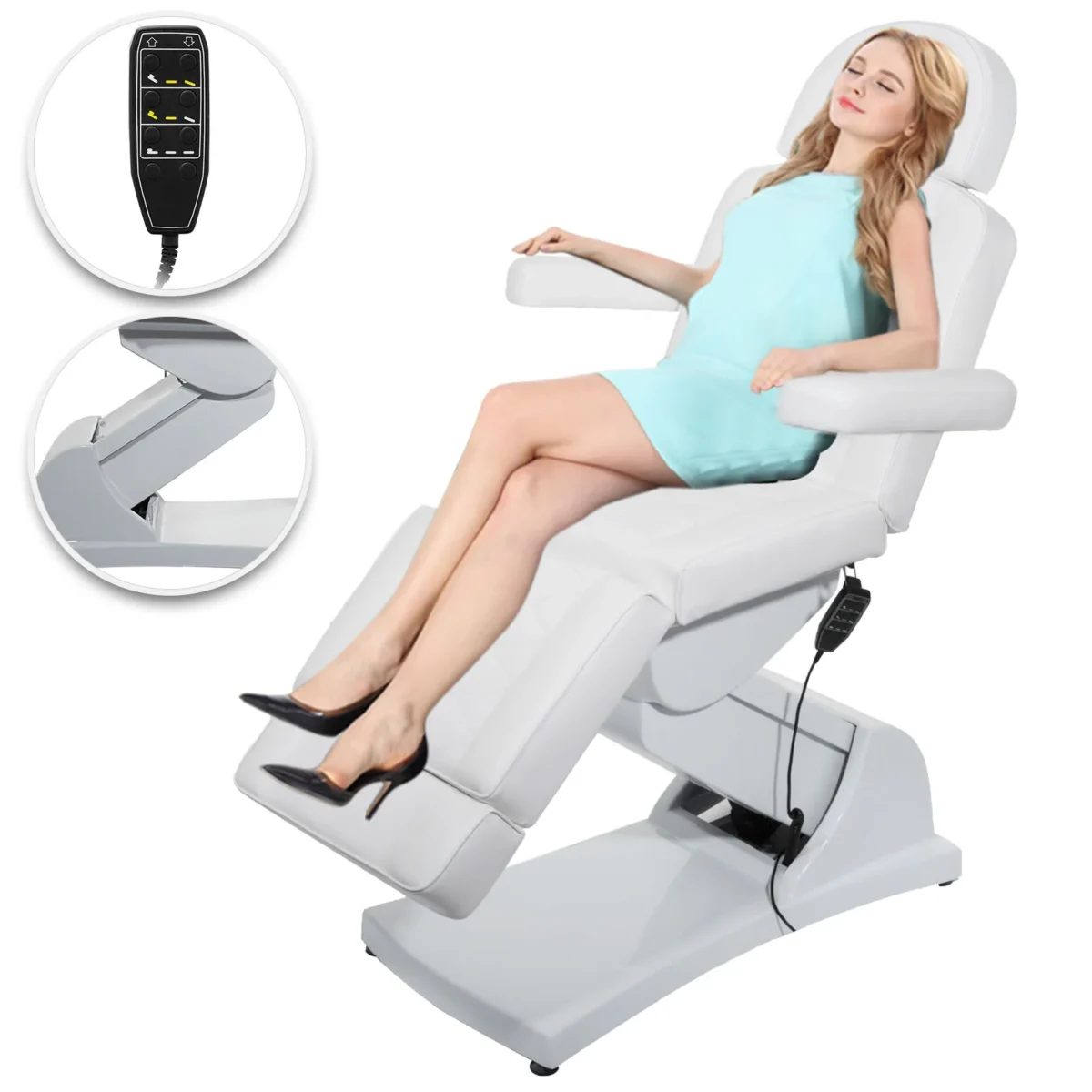 BENTISM 4 Motors Electric Facial Chair Full Electrical Massage Table Dental Bed Aesthetic Adjustable Reclining