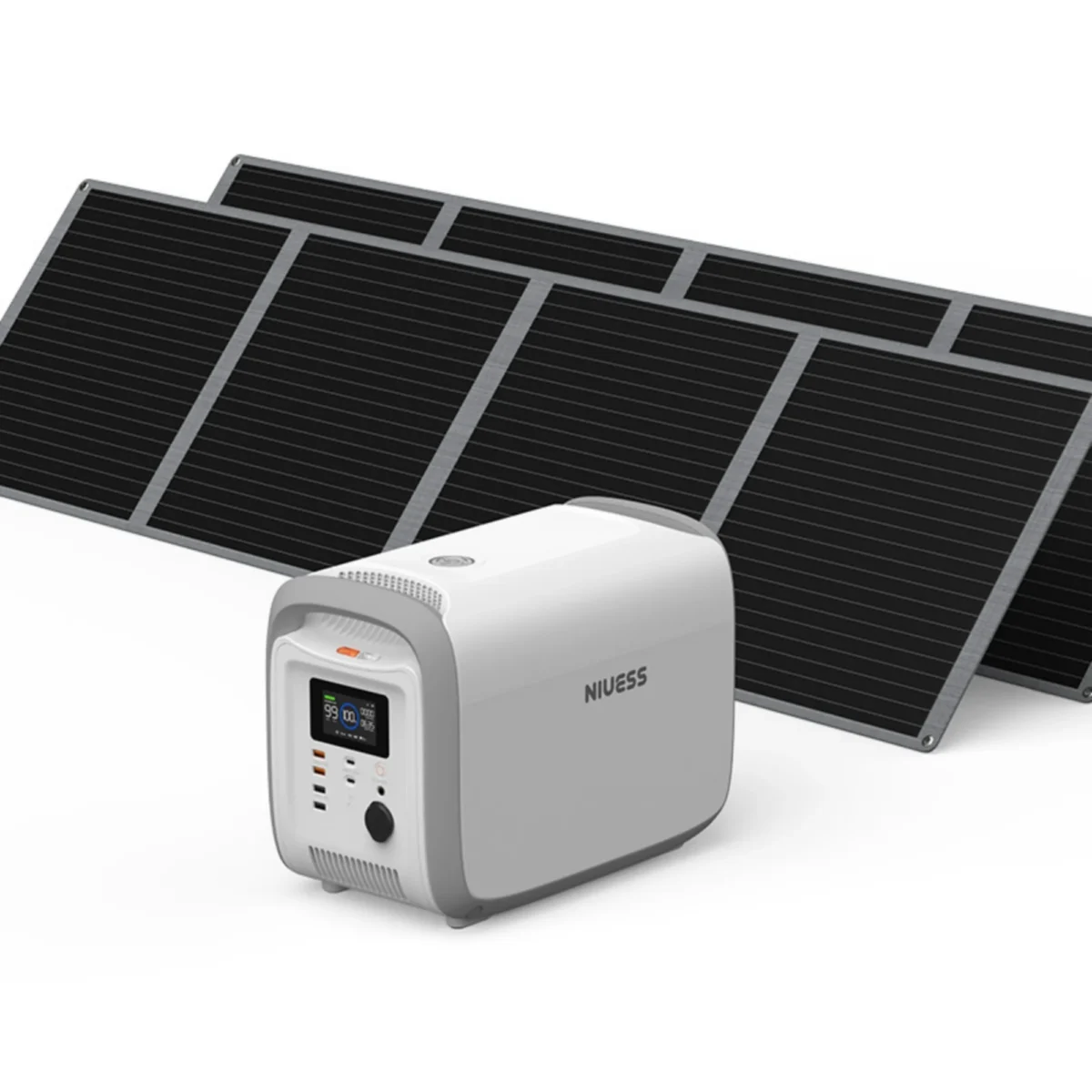 NE-1200 1228WH Portable Power Station with 400W Solar Panel 384000mah Lifepo4 battery w/ 4 1200W