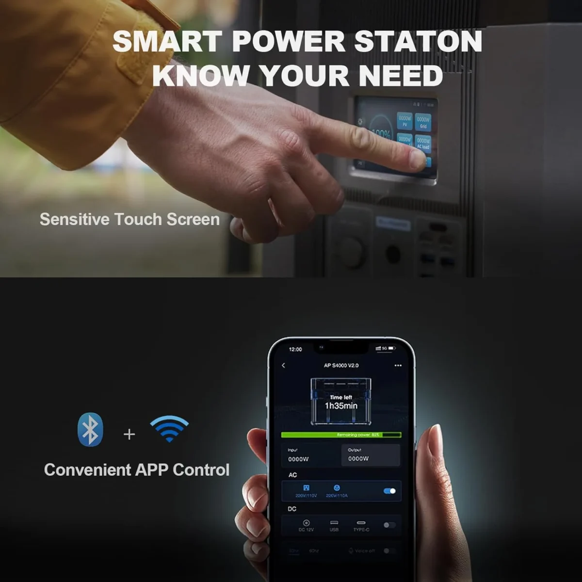 ALLPOWERS R4000 Portable Generator, 3600Wh LiFePO4 Battery, 3600 Watt, 30A RV Port, Voice Control