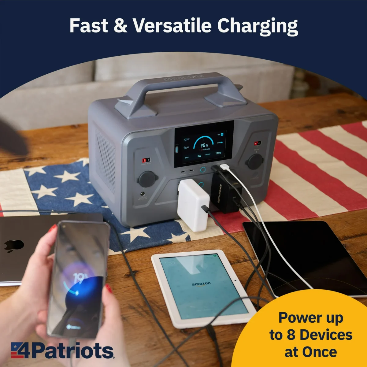 4Patriots Patriot Power Generator 1200 Silent, Fume-Free Solar Generator