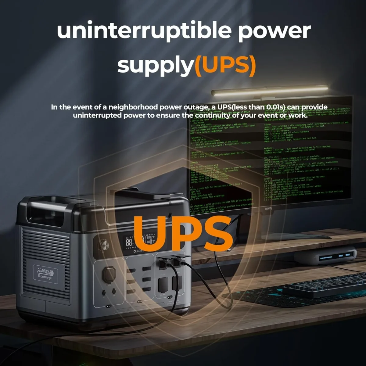 OUKITEL P2001 Plus 2400W Power Station with 200W Solar Panel, 2048Wh Solar Generator