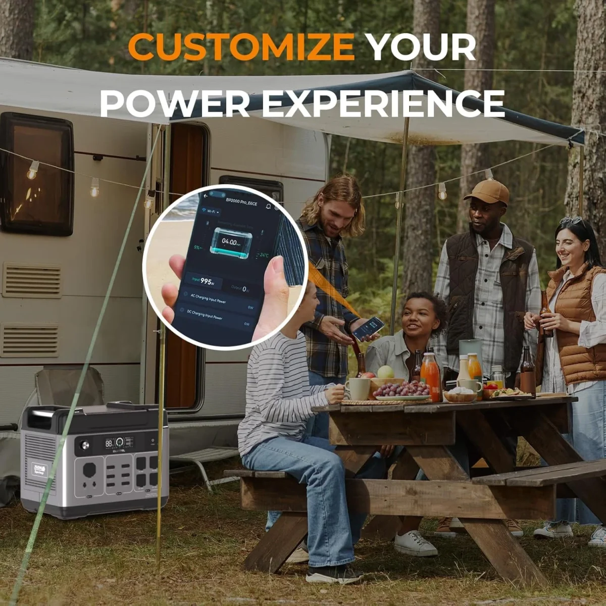 OUKITEL P2001 Plus 2400W Power Station with 200W Solar Panel, 2048Wh Solar Generator
